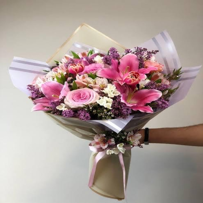Pembe Lilyum Buketi